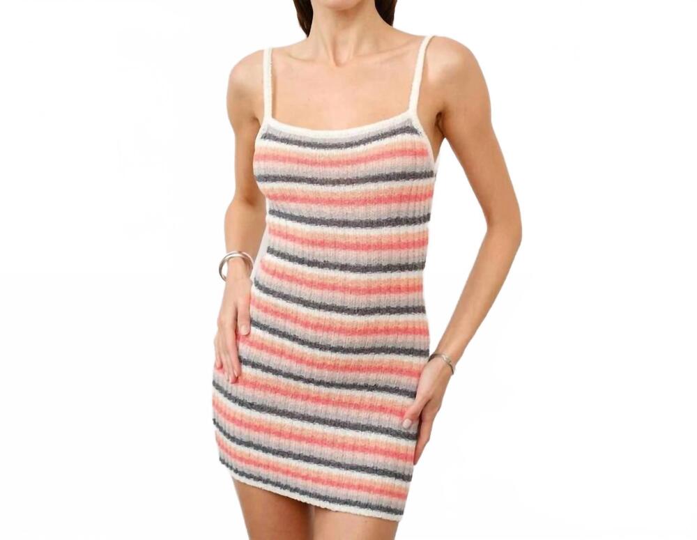 NEW LOUCIA seaside knit mini dress in multi